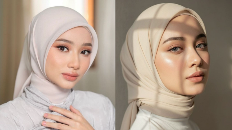 Cara Memakai Jilbab Segi Empat